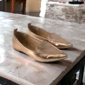 Lulus Emmy‎ Metallic Pointed Slip On Loafers Flats
